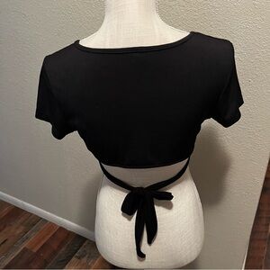 SHEIN - Black V-Neck Women's Wrap Top - Size Medium